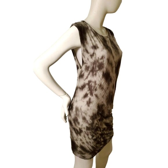 Med Young Fabulous Broke YFB Dress Mini Asymmetrical Y2K Tie-Dye Drape Luxury - Picture 5 of 10